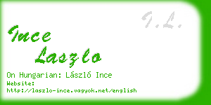 ince laszlo business card
